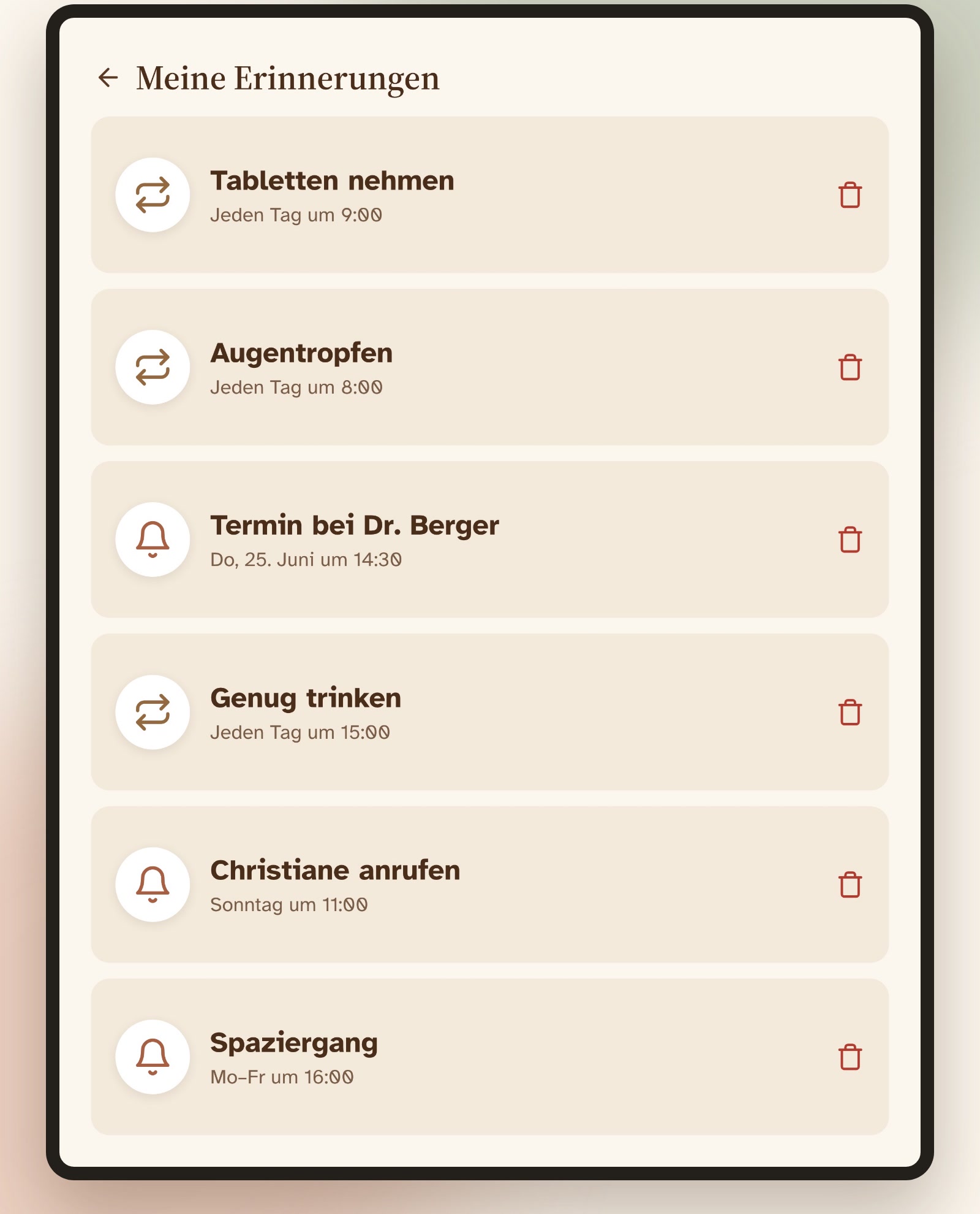 Agnes-Tablet: Erinnerungen an Tabletten und Termine